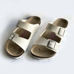 BREEZE Leather Slide Sandal Womens