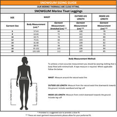 SNOWGUM 180gsm Merino Tivat Leggings Womens